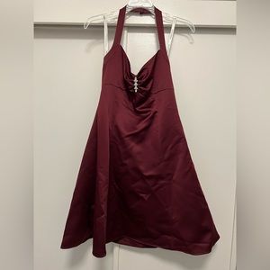 Maroon Cocktail Holiday Party Dress